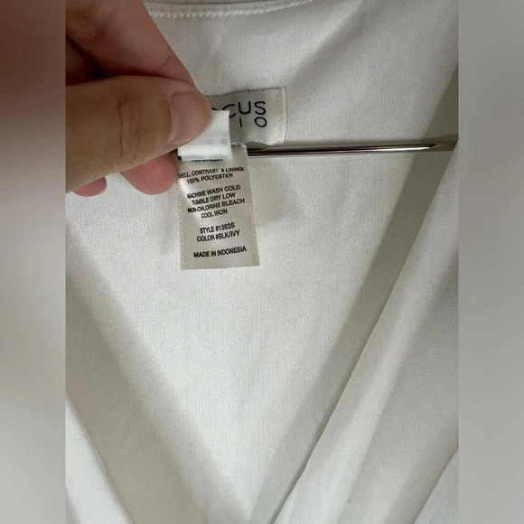 Enfocus Studio White and Black Sheath Dress with Ruched Top Open Ruffle Size 4 - Picture 6 of 9